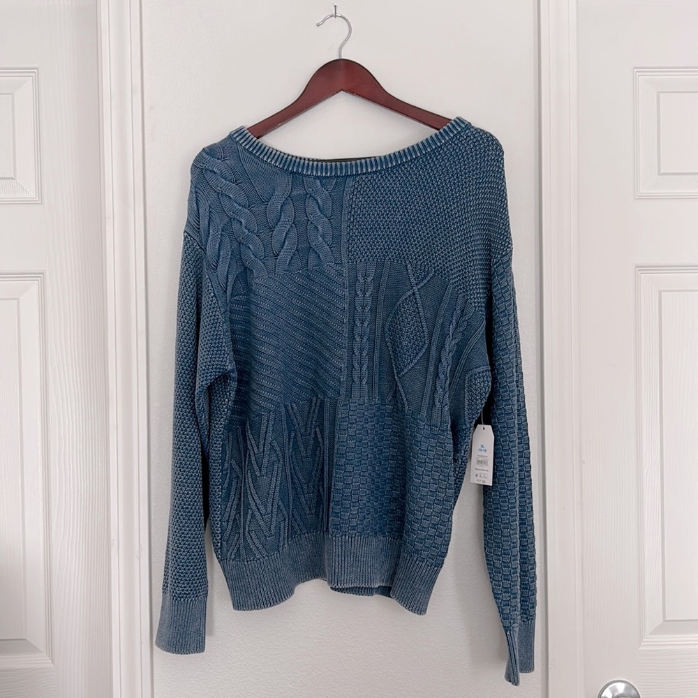 Vintage wash blue sweater